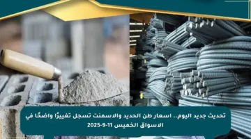 تحديث جديد اليوم.. أسعار طن الحديد والأسمنت تسجل تغييرًا واضحًا في الأسواق الخميس 11-9-2025